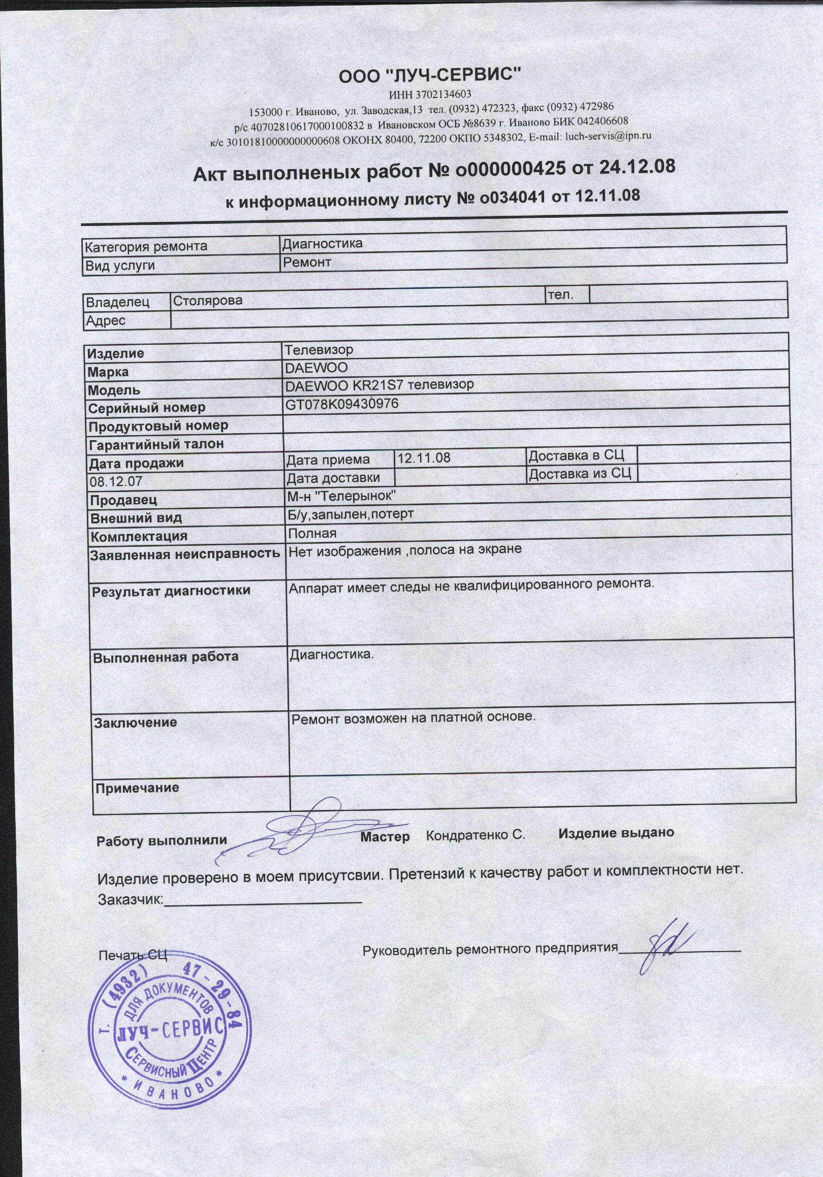 Акт неремонтопригодности образец